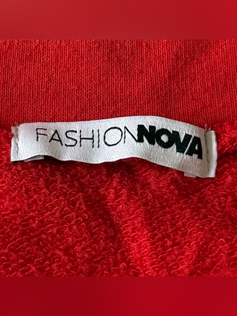 Fashion Nova Baby Girl Red Gray Color Block Cropped Top Sweatshirt Plus Size 2X - Picture 5 of 11